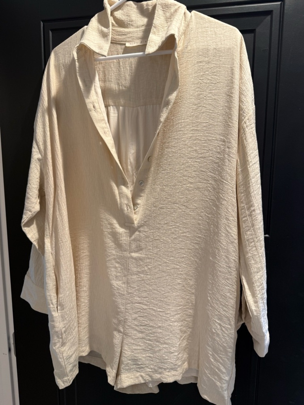 ILLA ILLA Cream Button-Placket Tunic Top